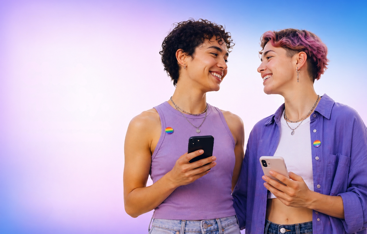 LGBTQ+ people connecting through safe and inclusive online chat