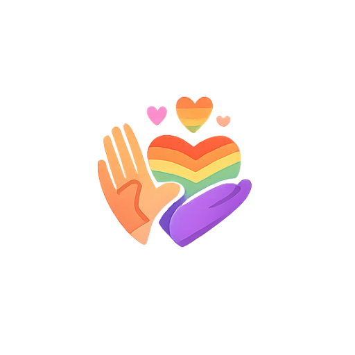 Hands holding a rainbow heart representing respect for all
